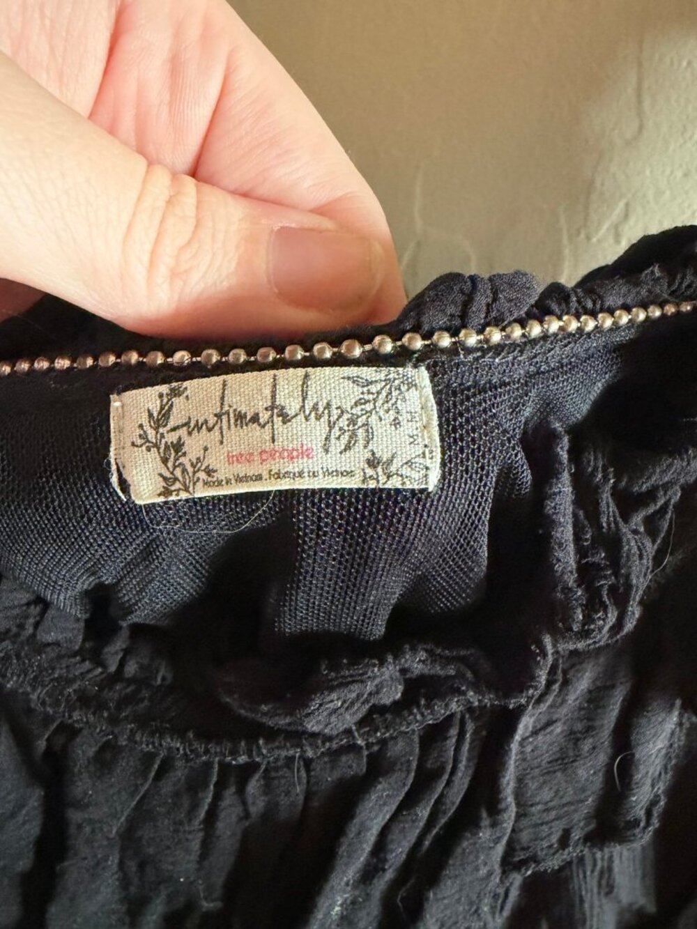 Free People Black Ruffled Tank Top - Picture 3 of 4